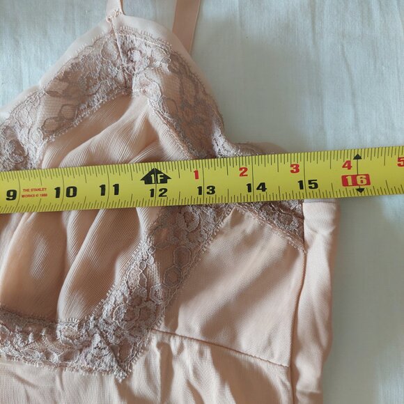 Vintage D’Orsay Nightgown Slip Dress Lingerie Pink Lace , Size 34 - Picture 5 of 7